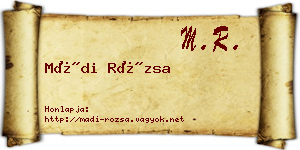Mádi Rózsa névjegykártya