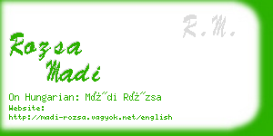 rozsa madi business card